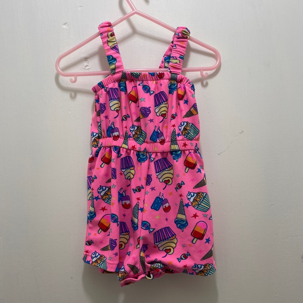 Kidgets Baby Girl Pink Sweet Treats‎ Ice Cream Cupcake Romper 18M Snap Bottom